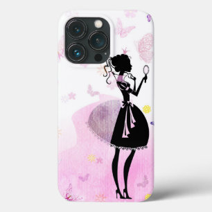 Prinses en vlinders roze iPhone 13 pro hoesje