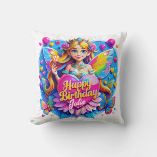 Prinses Fairy met sprankelende toverstok illustrat Kussen