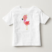Prinses Flamingo, Bloemen, Cute Flamingo, Kroon Kinder Shirts (Voorkant)