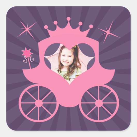 Prinses Foto Verjaardag Sticker (Voorkant)