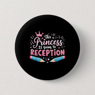 Prinses gaat naar receptie meisjes Kinder terug na Ronde Button 5,7 Cm