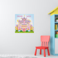 Prinses! Gepersonaliseerde Kasteelmuur decor poste