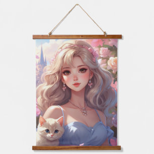 Prinses Hout Topped Wandtapijt Hangend Wandkleed