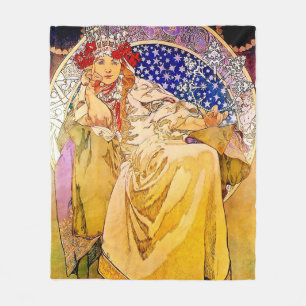 Prinses Hyacinth Poster van Alphonse Mucha Fleece Deken