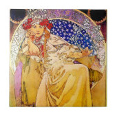 Prinses Hyacinth Poster van Alphonse Mucha Tegeltje (Voorkant)