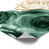 Prinses in donkergroene jurk Quinceanera Welkom Poster (Hoek)