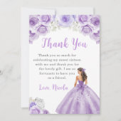 Prinses in een Paarse jurk Sweet 16 Bedankt (Voorkant)
