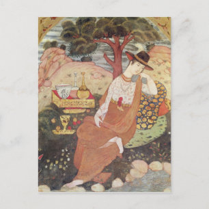 Prinses in een tuin, Safavid Dynasty Briefkaart
