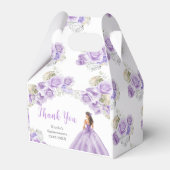 Prinses in Paarse jurk Quinceanera Bedankt Bedankdoosjes (Voorkant Zijde)