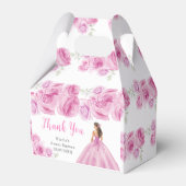 Prinses in roze jurk Sweet Sixteen Dank u Bedankdoosjes (Achterkant)