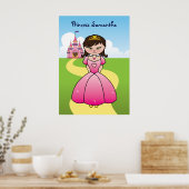Prinses in roze Kinder kamer Decor Poster (Keuken)