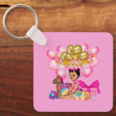 Prinses in Roze Sleutelhanger (Voorkant)
