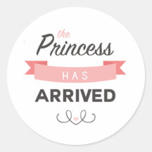 Prinses is aangekomen Baby shower Stickers