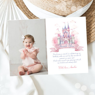 Prinses Kasteel Meisje Verjaardag Foto Bedankt Kaa