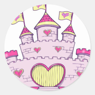 Prinses kasteel ronde sticker