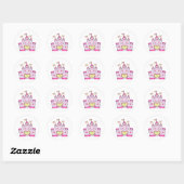 Prinses kasteel ronde sticker (Vel)
