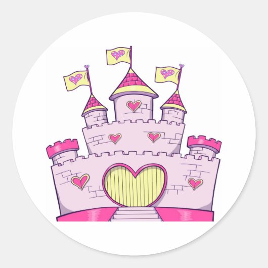 Prinses kasteel ronde sticker (Voorkant)