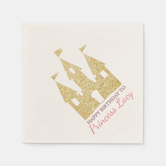 Prinses Kasteel Verjaardagsfeest Servetten (Voorkant)