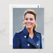 Prinses Kate blauw plaid gestileerd Briefkaart (Voorkant / Achterkant)