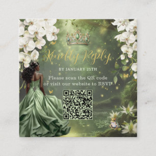 Prinses & Kikker Groene Jurk Sweet 16 Quince XV QR Informatiekaartje