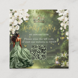 Prinses & Kikker Groene Jurk Sweet 16 Quince XV QR Informatiekaartje