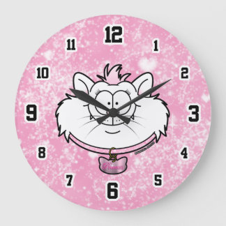 Prinses Kitty Roze Glitter Sjabloon Graphics Grote Klok