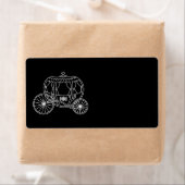 Prinses koets, wit op zwart. etiket (Insitu)