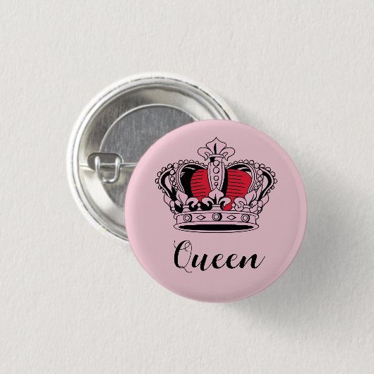 prinses koningin kroon ronde button 3,2 cm (Voorkant /achterkant)