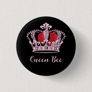 prinses koningin kroon ronde button 3,2 cm