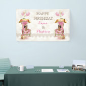 Prinses Koninklijke Troon Afro-Amerikaanse Tweelin Spandoek (Beurs)