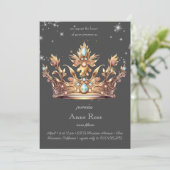 Prinses koninklijke verjaardag uitnodiging (Staand voorkant)