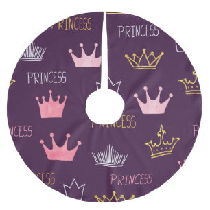 Prinses kronen: waterverf glitterpatroon. kerstboom rok