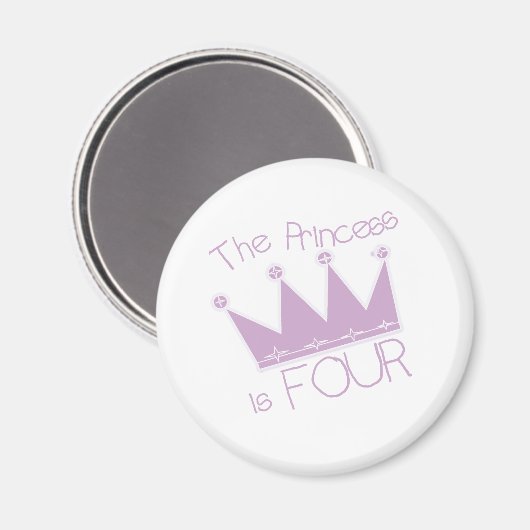 Prinses Kroon 4e Verjaardag Magneet (Voorkant / Achterkant)