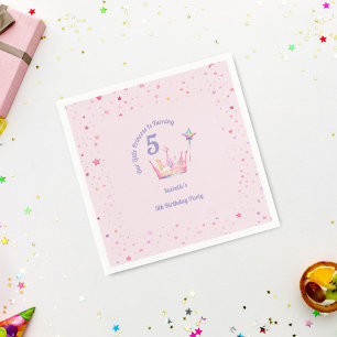 Prinses Kroon Pastel Roze Meisje Verjaardag Servet