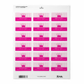 Prinses Kroon retour adreslabels. Etiket (Full Sheet)