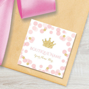 Prinses Kroon Roze Goud Boetiek Zakelijke Kaart
