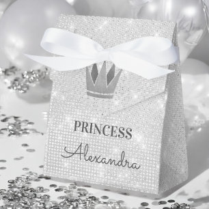 Prinses Kroon Roze Zilver Glans Bedankdoosjes