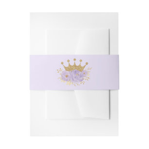 prinses Lavender Gold Baby Girl Birthday Uitnodigingen Wikkel