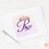 Prinses letter R Vierkante Sticker (Envelop)