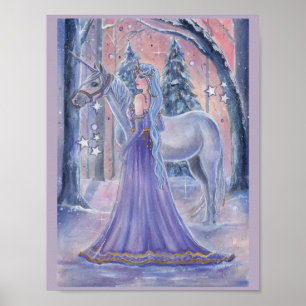 Prinses Lumi met eenhoorn kunst door Renee Lavoie Poster