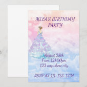 Prinses meisje verjaardag uitnodiging (Voorkant / Achterkant)