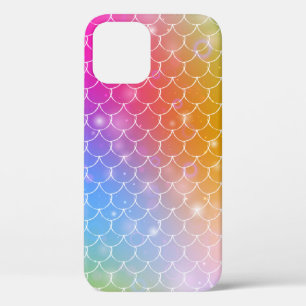 Prinses mermaid met regenboogschubben in kawaï iPhone 12 hoesje