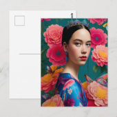 Prinses met een blauwe tiara briefkaart (Voorkant / Achterkant)