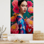 Prinses met een blauwe tiara poster (Keuken)