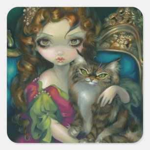 "Prinses met een Maine Coon Cat" Sticker