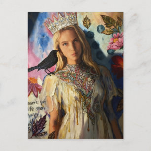Prinses Met een Zwarte Vogel Briefkaart