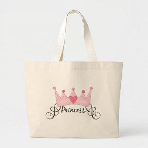 prinses met kroon -  grote tote bag