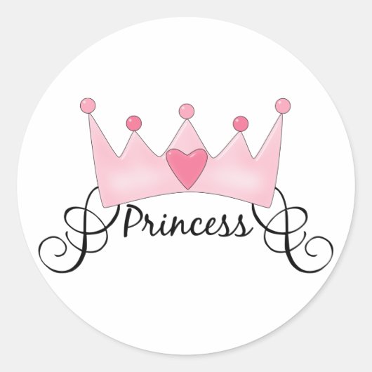prinses met kroon - ronde sticker (Voorkant)