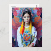 prinses met witte trui briefkaart (Voorkant / Achterkant)