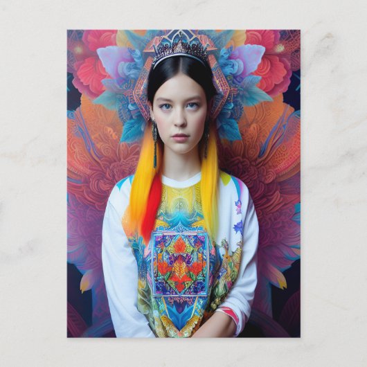 prinses met witte trui briefkaart (Voorkant)